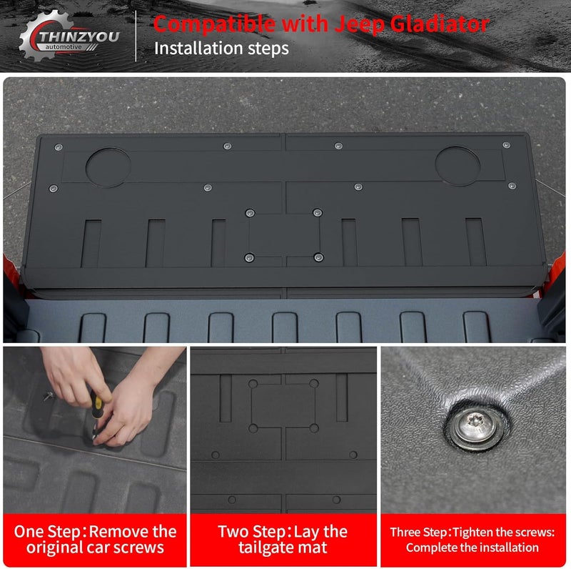 Thinzyou Tailgate Mat for 2020-2025 Jeep Gladiator JT - TPE All Weather Liner - Image 3
