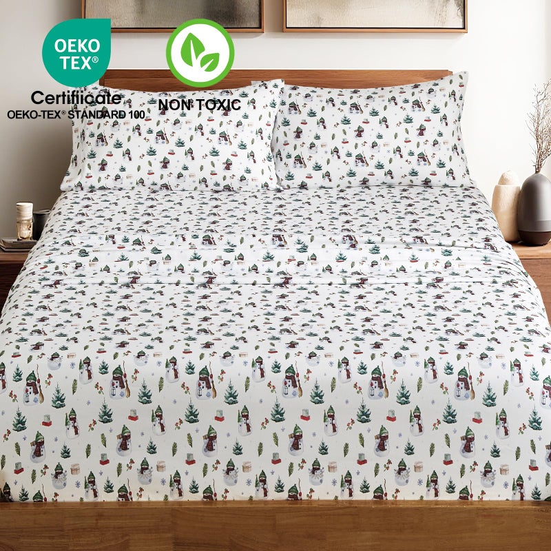 HYPREST Christmas Sheets Queen, Deep Pocket Queen Sheets up to 18 Inch, Soft Shabby Chic Bed Sheets Patterned Hotel Quality - Image 2
