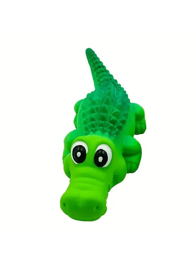 لعبة مضغ للكلاب متوسطة الحجم من المطاط المتين تنظيف الأسنان على شكل تمساح مقاومة للعض - Image 4