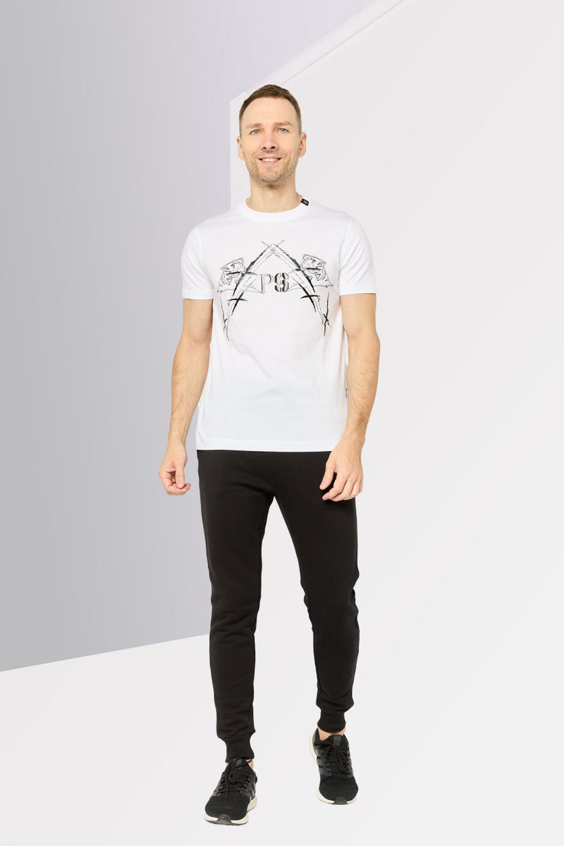 PHILIPP PLEIN Plein Sport Men Sportswear Fit Short Sleeve Outdoor T Shirt, White - Image 2