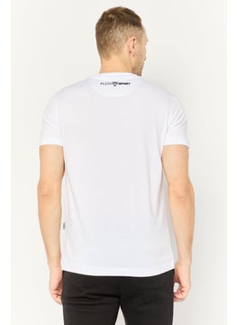 Plein Sport Men Sportswear Fit Short Sleeve Outdoor T Shirt, White  - Image 4