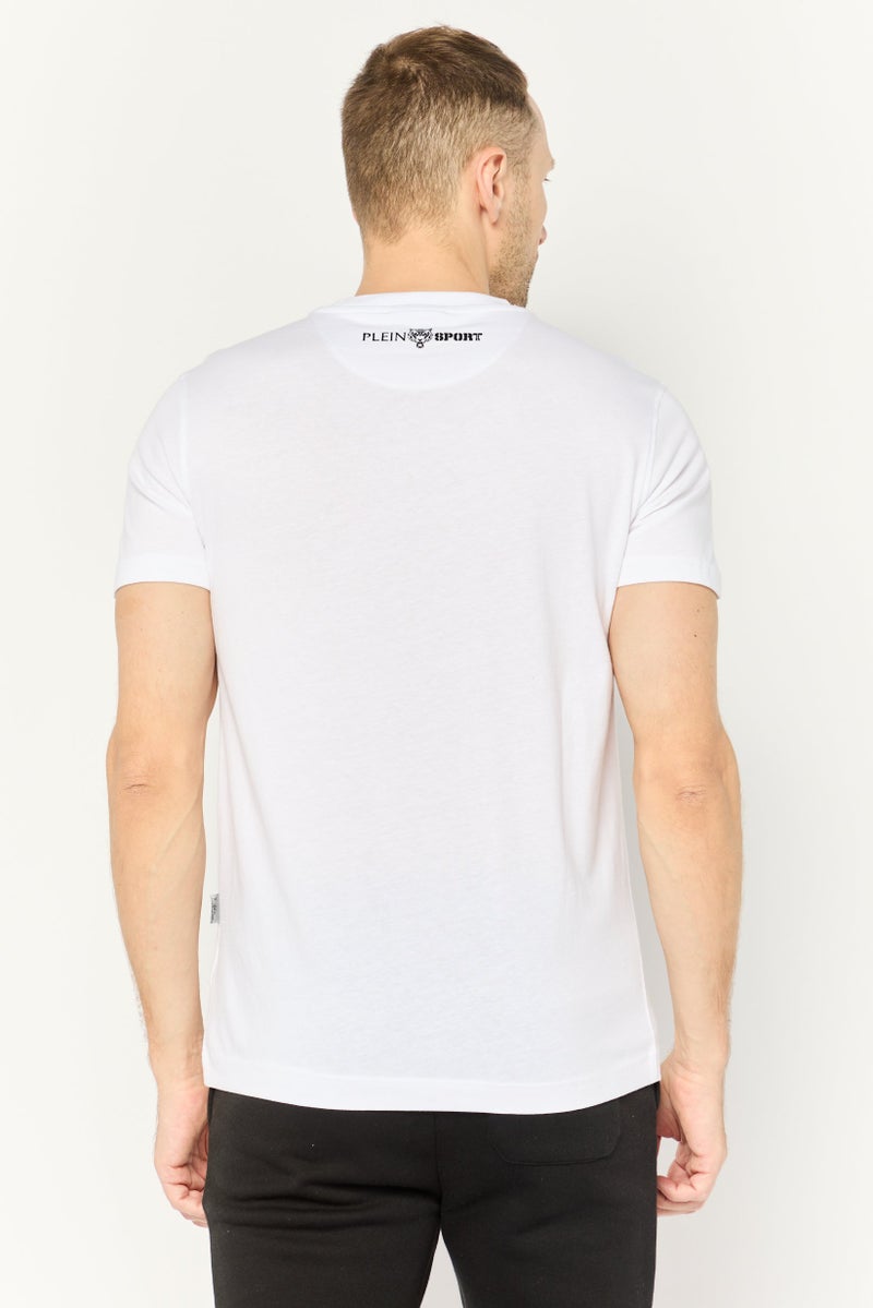 PHILIPP PLEIN Plein Sport Men Sportswear Fit Short Sleeve Outdoor T Shirt, White - Image 4