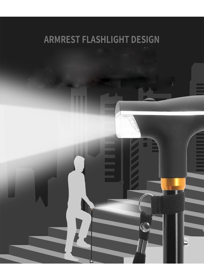 ATM - Lightweight Walking Forearm Foldable and Adjustable Crutch For Elderly With LED light - Image 1