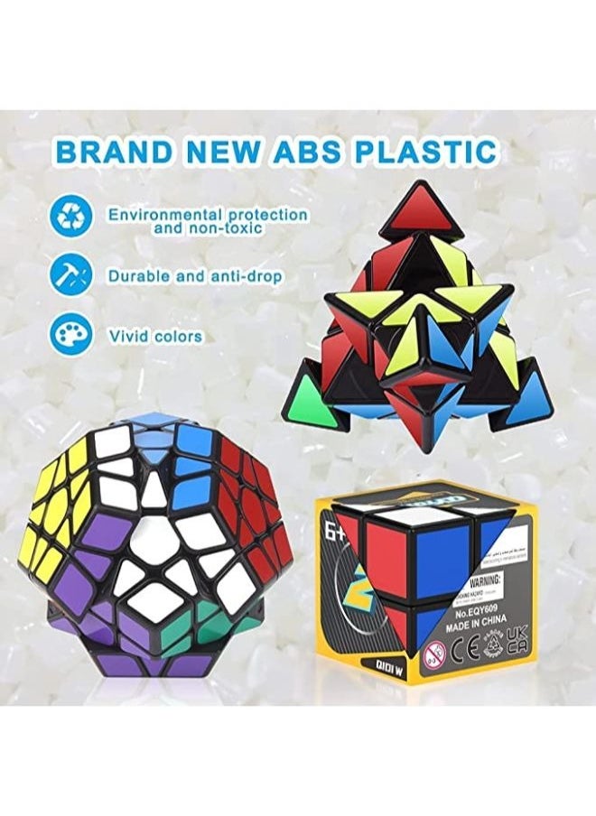 5 Pieces Magic Bundle Rubik's Speed Cube Set - 2x2x2 3x3x3 Pyramid Megaminx Skew Cube Smooth Sticker Cubes Collection Puzzle Cube Toy Gift for children kids adults  - Image 5