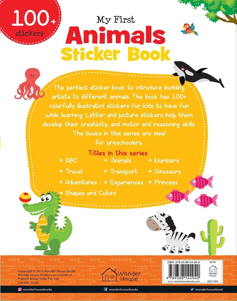 My First Animal Sticker Book (Exciting Sticker Books With 1 Plus Colourful Stickers) by Wonder House Books Paperback - Image 2