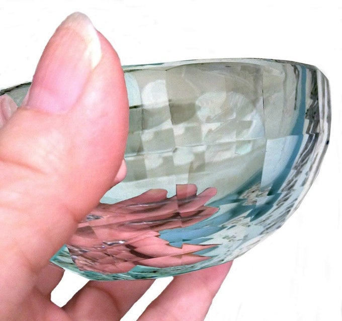 CLEAR FACETED CRYSTAL MINI BOWL 4 INCH