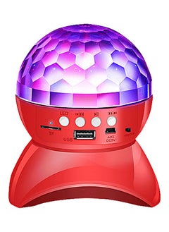NIBEMINENT Portable Crystal Rotating Ball LED Bluetooth Wireless Speaker Red  - Image 1