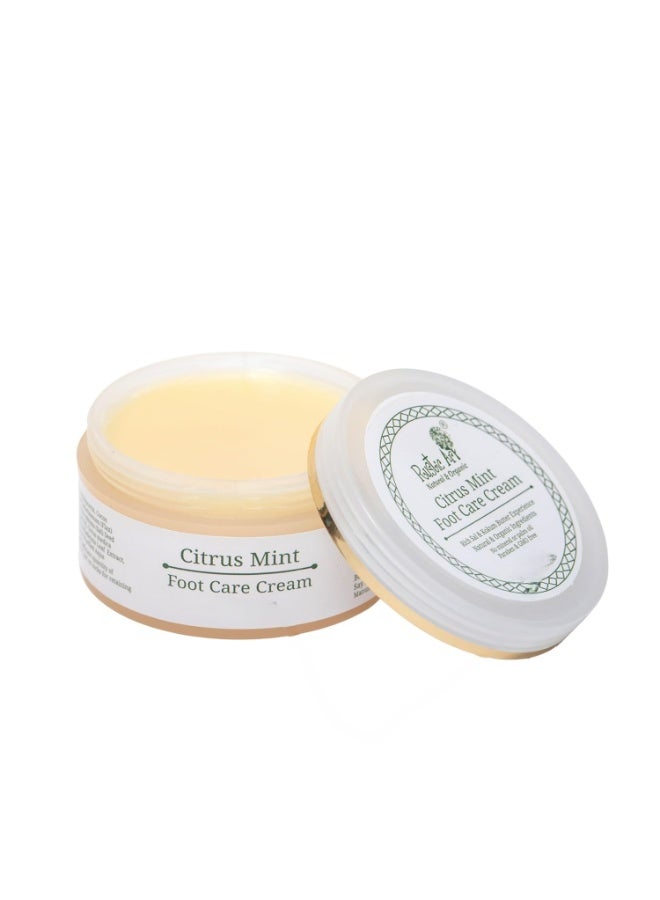 Rustic Art Organic Citrus Mint Foot Care Cream | Intensive Moisturizing for Dry Cracked Feet | Natural Anti-Bacterial | Non-Greasy Fast Absorbing | 50g - Image 1