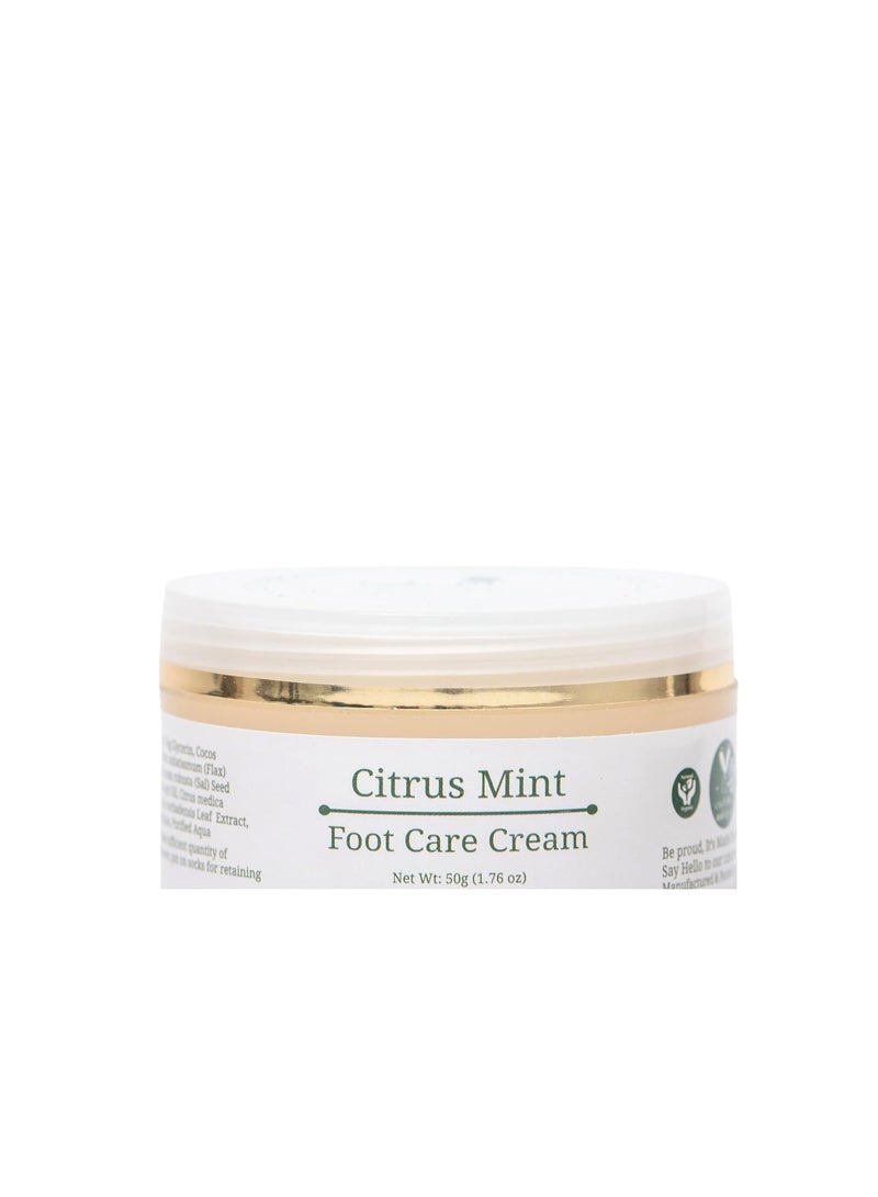 Rustic Art Organic Citrus Mint Foot Care Cream | Intensive Moisturizing for Dry Cracked Feet | Natural Anti-Bacterial | Non-Greasy Fast Absorbing | 50g - Image 2