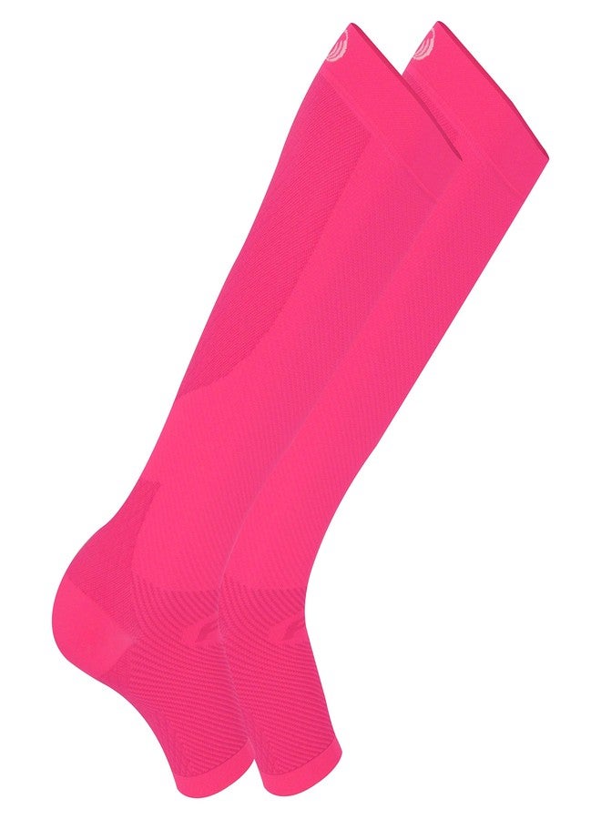 OS1st FS6+ Performance Foot/Calf Sleeves for Plantar Fasciitis pain relief, heel pain, shin splints and arch support (Pink Fusion, Small) - Image 2