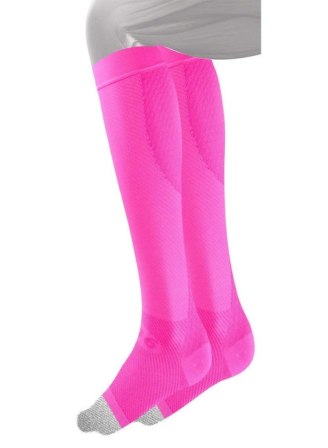 OS1st FS6+ Performance Foot/Calf Sleeves for Plantar Fasciitis pain relief, heel pain, shin splints and arch support (Pink Fusion, Small) - Image 1