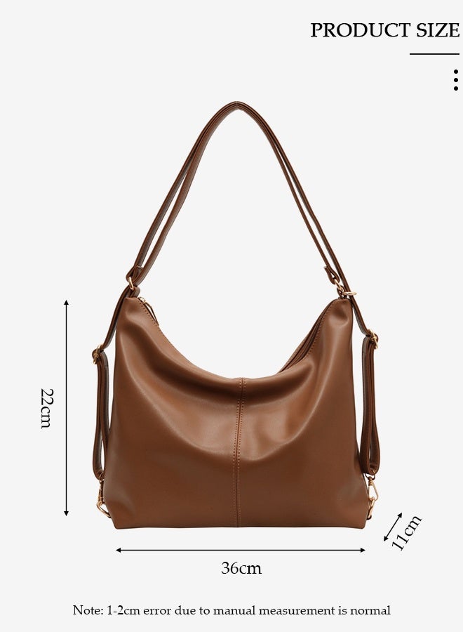 DUNISO Women's Shoulder Tote Bag Faux Leather Handbag For Women Large Capacity Bucket Bag Fashionable Travel Messenger Bag Shoulder Bag For Ladies Girls College Students - Image 2