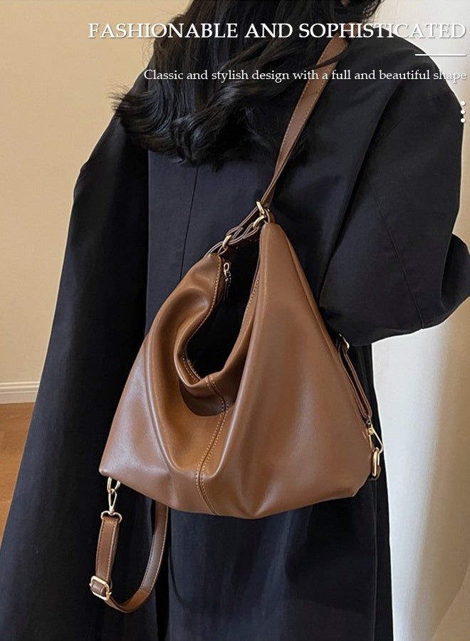 DUNISO Women's Shoulder Tote Bag Faux Leather Handbag For Women Large Capacity Bucket Bag Fashionable Travel Messenger Bag Shoulder Bag For Ladies Girls College Students - Image 4