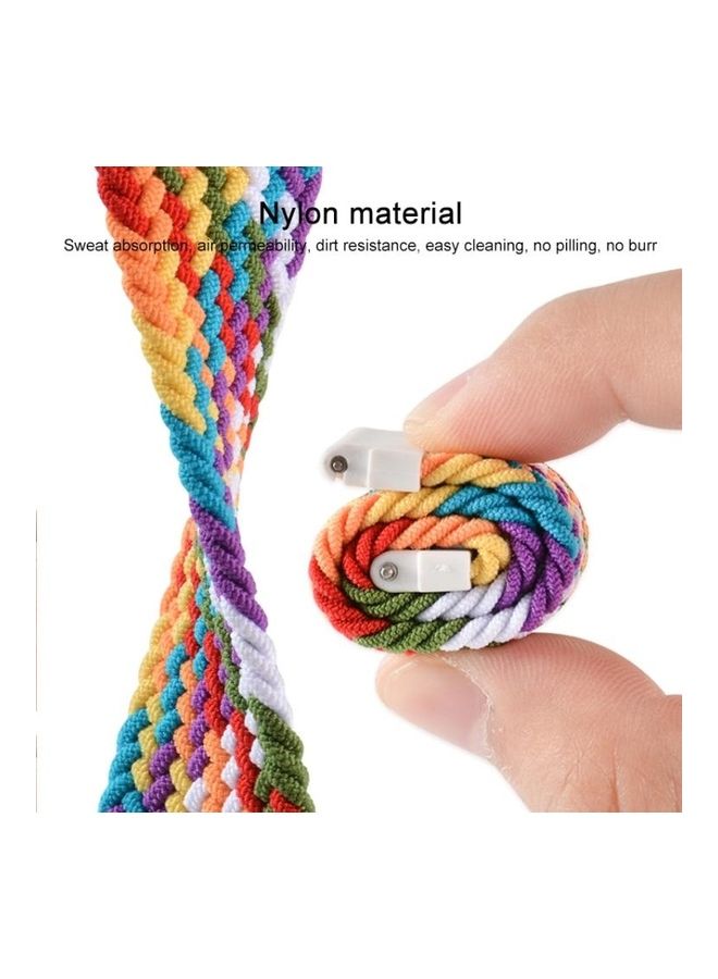 NIBEMINENT Adjustable Nylon Braided Elasticity Replacement Strap Watchband For Samsung Galaxy Watch 42mm Red/White - Image 4