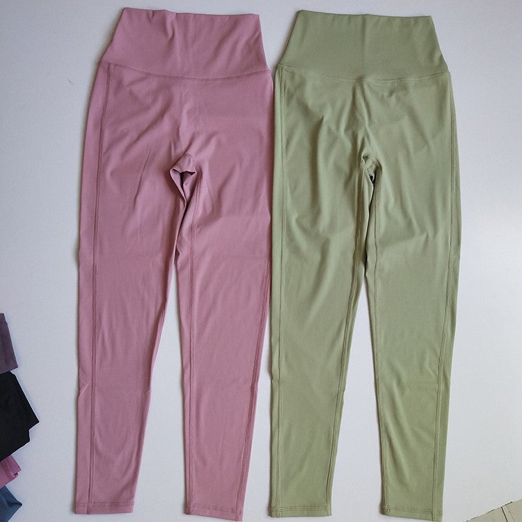 Lulu Fitness Yoga Pants Non-T Naked High Waist Peach Girl Hip Tight Outer Wear Stretch Trackless Sportswear - Image 5