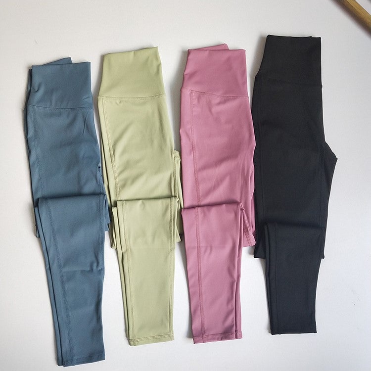 Lulu Fitness Yoga Pants Non-T Naked High Waist Peach Girl Hip Tight Outer Wear Stretch Trackless Sportswear - Image 4