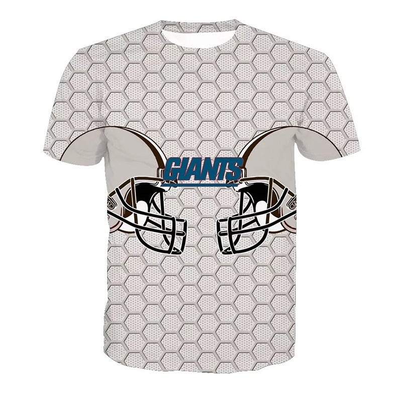 Men's Fashion Casual T-shirt Digital Printing Rugby Round Neck Short Sleeve - Image 1