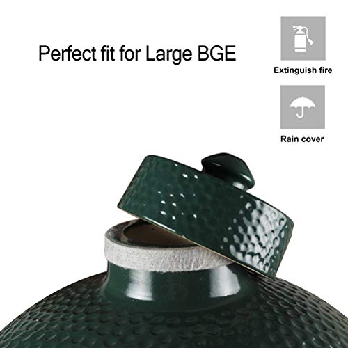 Dracarys Grill Chimney Top Vent Cap Ceramic Damper Top Big Green Color Egg Accessories,Big Grill Green Egg Parts Replacement for Medium,Large and XLarge Big Green Charcoal Grill Egg - Image 3