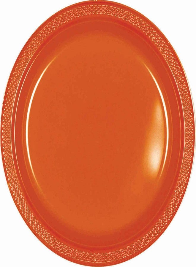 Amscan Vibrant Round Orange Peel Plastic Plates - 7" (Pack of 20) - Premium Quality Design, Ideal for Any Event or Party