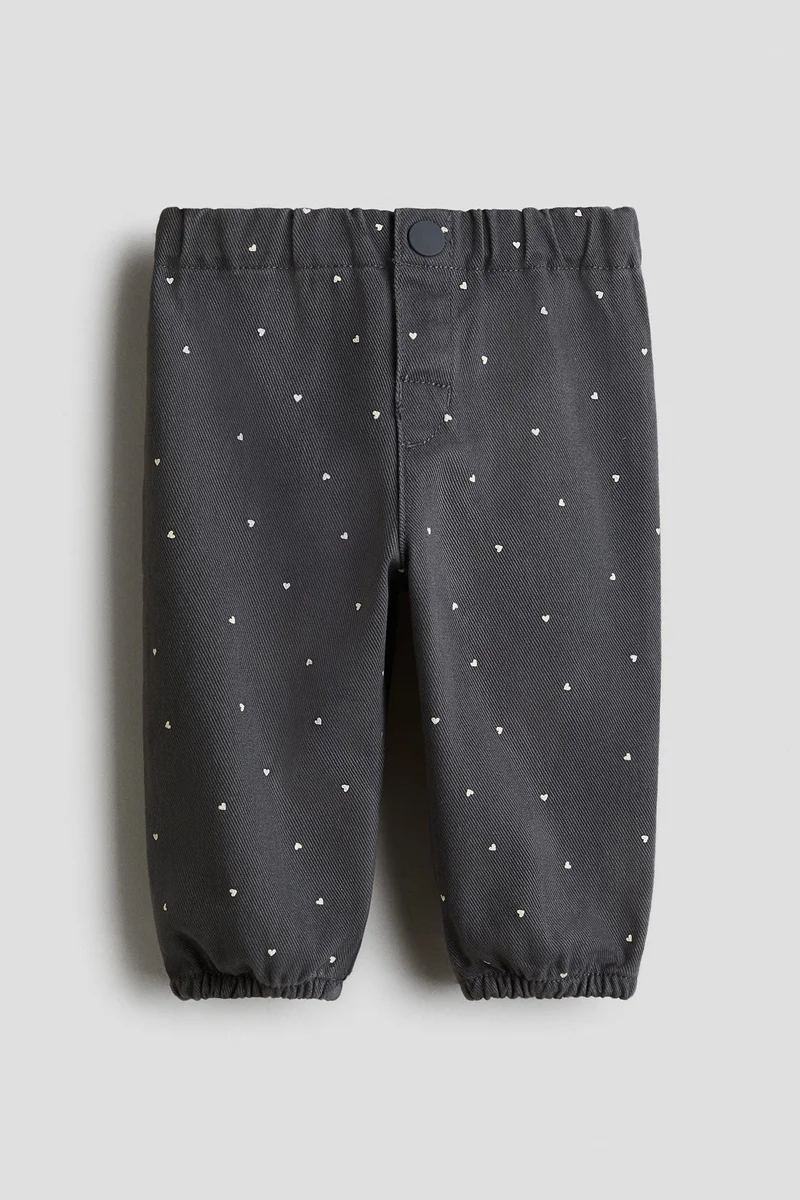 H&M Printed cotton twill trousers