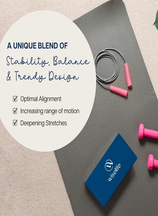 WiseLife Classic Yoga Block | Yoga Brick (Regular Size), High Density Premium TPE Foam Material, Soft Surface, Triple Layer for Optimum Balance, Support & Cushion (Single, Blue Grey) - Image 5