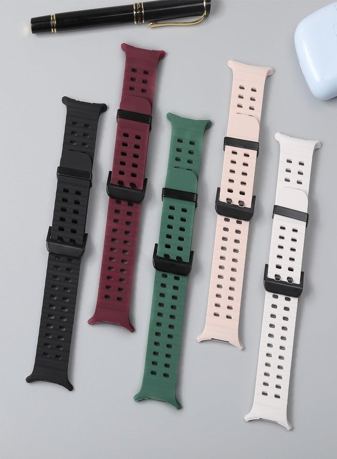 Wowstrap حزمة 6 من حزام السيليكون البحري لساعات سامسونج جالكسي ووتش ألترا 47 مم للرجال/النساء، حزام رياضي ناعم مقاوم للماء متوافق مع حزام ساعة سامسونج ألترا للرجال/النساء بديل قابل للتنفس كوريا ريلوج - Image 3