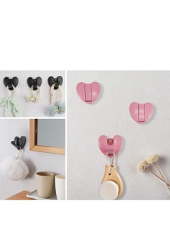Y&D Folding Hideaway Coat Hooks, Space Aluminum Love Heart Shape Heavy Duty Wall Retractable Hooks for Hanging Coat, Scarf, Hat, Bag, Towel, Key, Cup (Heart * 2Pack, Black)  - Image 3