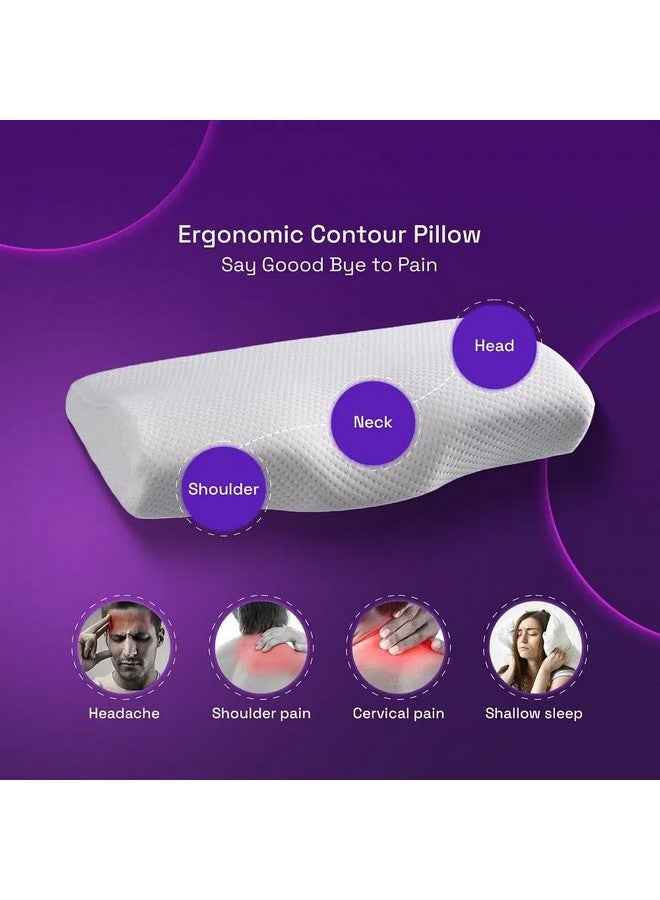 Wakefit Wakefit Memory Foam Pillow|1 Year Warranty|Cervical Pillow for Neck Pain, Pillow for Neck Pain, Orthopedic Pillow with Extra Curve Neck Support (58.4 x 38.1W x 10.1Hcm, Large), White - Image 5