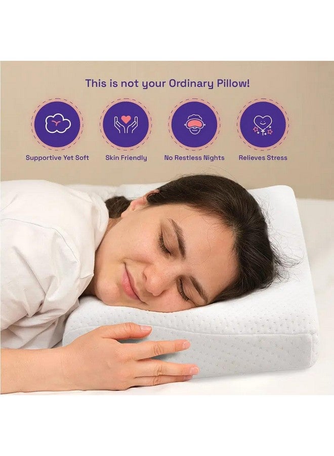 Wakefit Wakefit Memory Foam Pillow|1 Year Warranty|Cervical Pillow for Neck Pain, Pillow for Neck Pain, Orthopedic Pillow with Extra Curve Neck Support (58.4 x 38.1W x 10.1Hcm, Large), White - Image 4