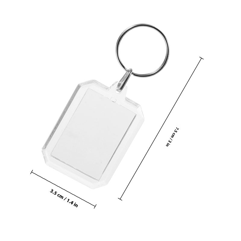 10pcs Clear Keyring Blank Photo Picture Frame Keychain DIY Keyring Supply - Image 2
