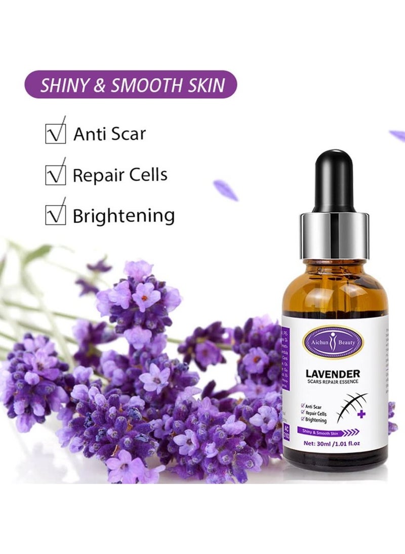 Pack Of 2 Scars Repair Essence Lavender Extract Essential Oil Anti Scar Repair Cells Shiny Smooth Skin Care 2 X 30ml