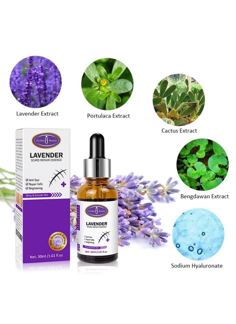 Pack Of 2 Scars Repair Essence Lavender Extract Essential Oil Anti Scar Repair Cells Shiny Smooth Skin Care 2 X 30ml