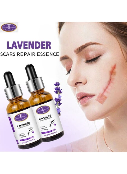 Pack Of 2 Scars Repair Essence Lavender Extract Essential Oil Anti Scar Repair Cells Shiny Smooth Skin Care 2 X 30ml