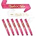 Bachelorettesy Bride Tribe Bridesmaids Satin Sashes 8 Pack for Bridal Shower Decorations Bachelorette Party Favors and Girls Night Pink Set - Image 4