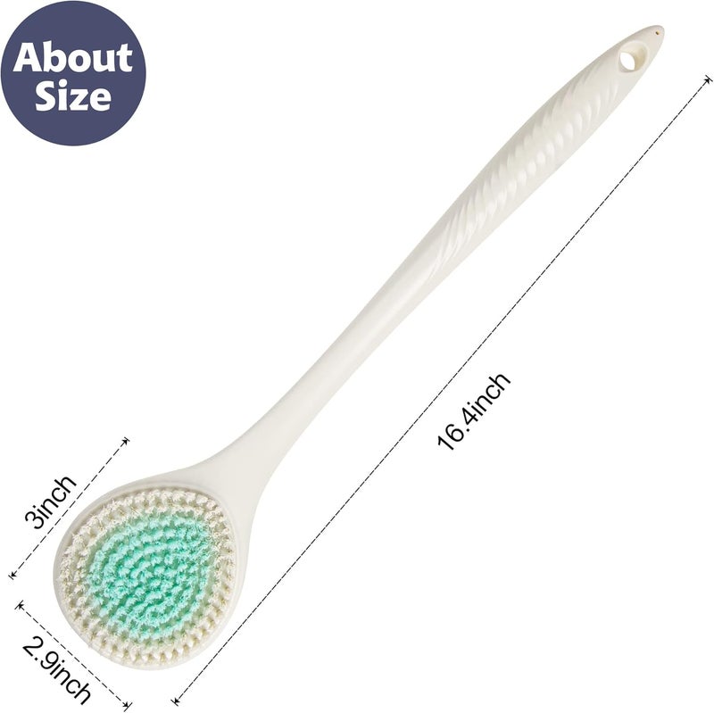 BEDELITE Back Bath Brush Long Handle for Shower - Soft Shower Brush for Men & Women,Back Brush Scrubber(16.4" Long), Skin Exfoliator for Bath Scrubber Body Brush(Ivory) - Image 3