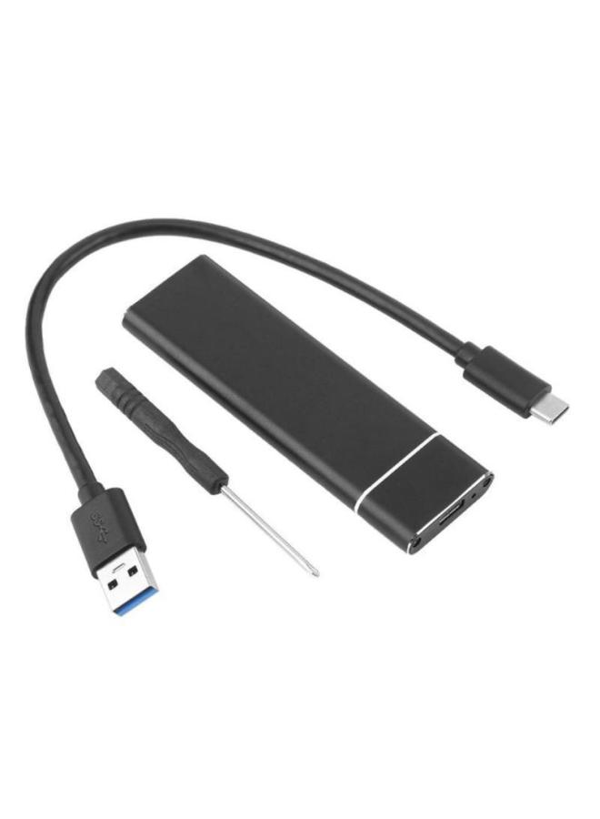 Type-c 3.1 M.2 NGFF SSD Hard Drive Mobile Disk Box Per 6Gbps-Color:Black