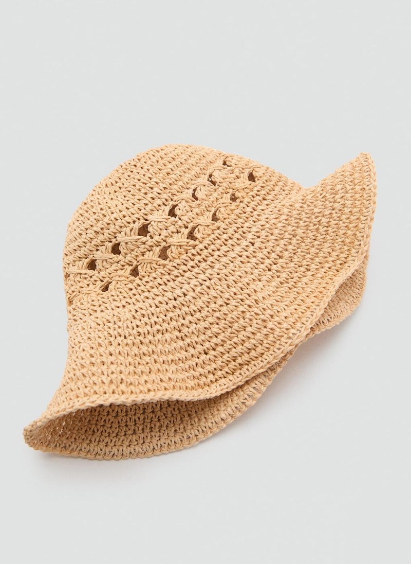 MANGO Natural Fibre With Openwork Details Hat  - Image 2
