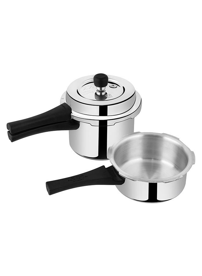 Prestige 5Liters Prestige Kitchen Starter Pack (Popular Svachh 3 Ltr + 2 Ltr Body + Fry Pan 180mm + Tawa 250mm) Silver  - Image 4