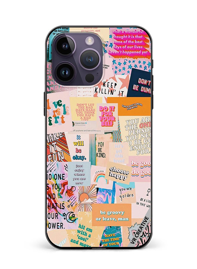 VR CREATIVE Protective Case Cover For Apple iPhone 16 Pro Multiple Quotes Design Multicolour - Image 1