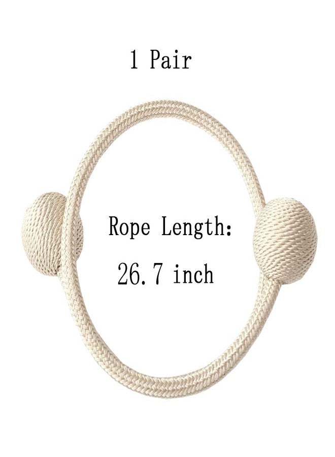 NYDECOR Curtain Tiebacks Drapery Holdbacks Window Drape Holder Weave Rope Clips for Home Office Blackout Sheer Panels, 1 Pair Beige - Image 5