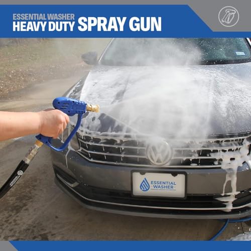 Essential Washer Short Pressure Washer Gun with Brass Quick Connect & M22 Adaptors Compatible with Foam Cannon | High Pressure Water 4000 PSI - Image 5