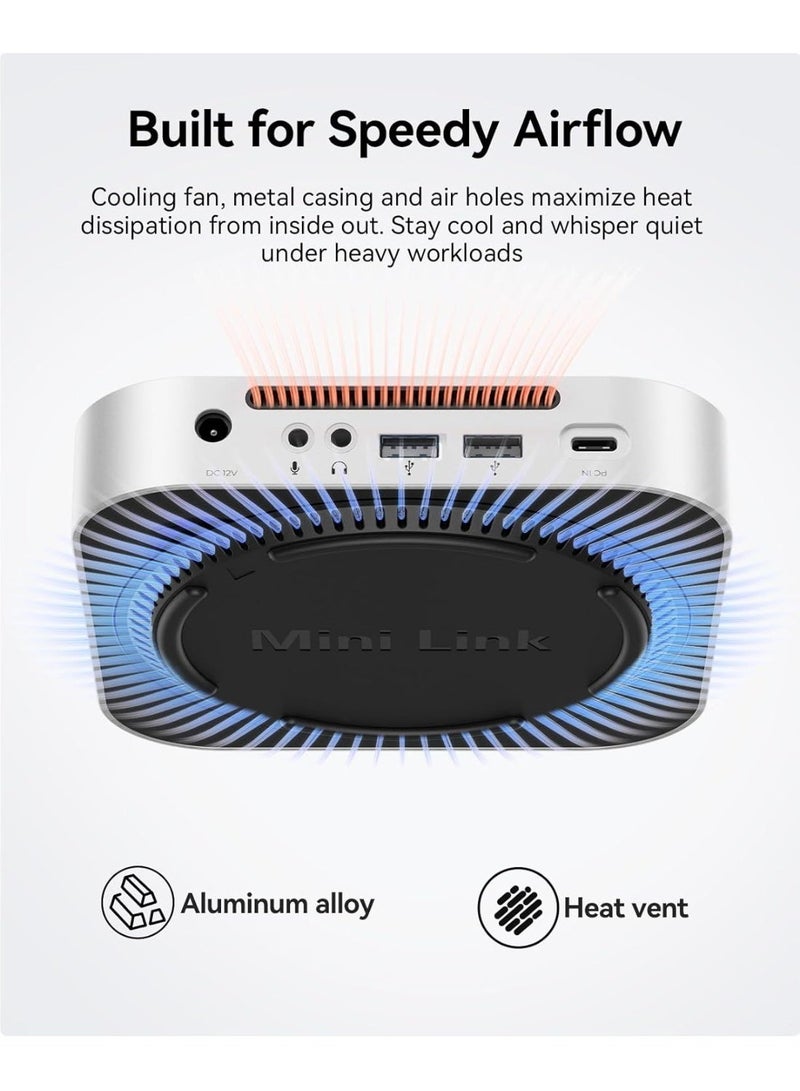 أوريكو قاعدة وحامل ORICO MiniLink لجهاز Mac mini M4، موزع USB-C من الألومنيوم مع غلاف SSD من نوع M.2 NVMe/SATA، منفذي USB 3.2 بسرعة 10 جيجابت في الثانية، منفذ SD/TF 3.0، قاعدة فضية اللون لجهاز Mac Mini M4/M4 Pro- M49P - Image 2