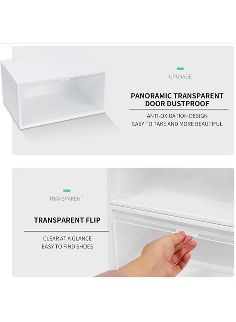 Apustim X-Large Shoe Storage Boxes Organizers Clear Plastic Stackable 6 Pack,Shoe Rack and Holder Substitute,Sneaker Containers,Toy Storage Organizer Bins for Entryway,Closet,Under Bed  - Image 5