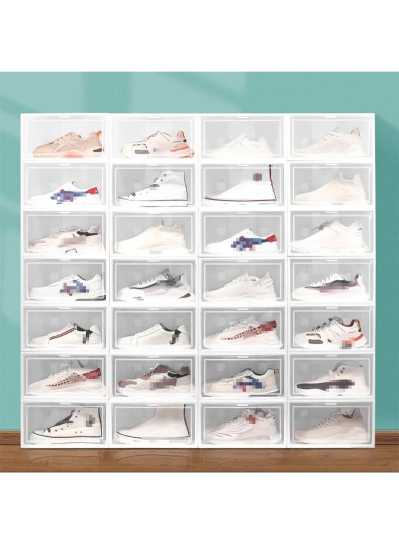 Apustim X-Large Shoe Storage Boxes Organizers Clear Plastic Stackable 6 Pack,Shoe Rack and Holder Substitute,Sneaker Containers,Toy Storage Organizer Bins for Entryway,Closet,Under Bed  - Image 2
