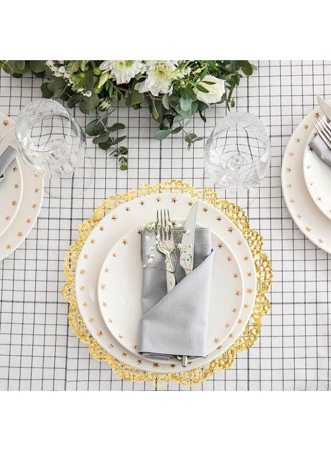 بروماس 12 قطعة مفرش ورقي ذهبي مزخرف دائري – 10 بوصة لتزيين الحلويات والمناسبات - Image 5