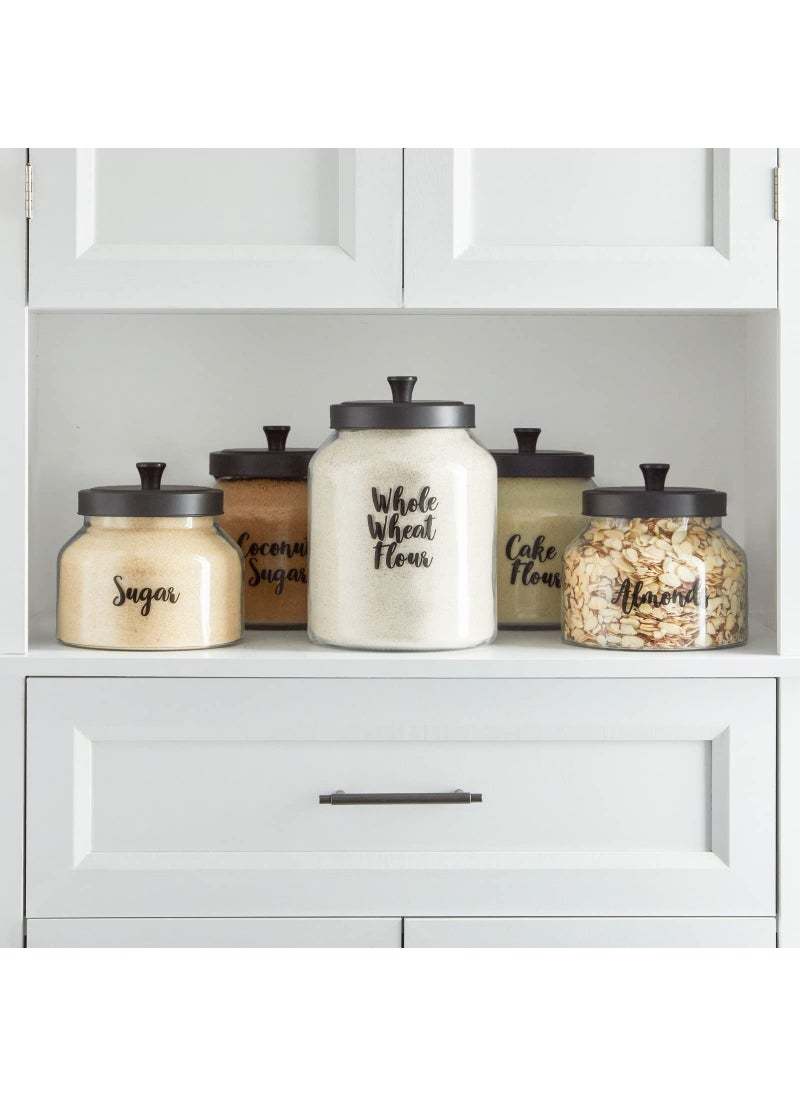 Talented Kitchen Talented Kitchen 135 Pantry Labels for Food Containers, Clear Preprinted Pantry Labels for Organizing Storage Canisters & Jars, Black Cursive Numbers Stickers (Water Resistant)  - Image 3
