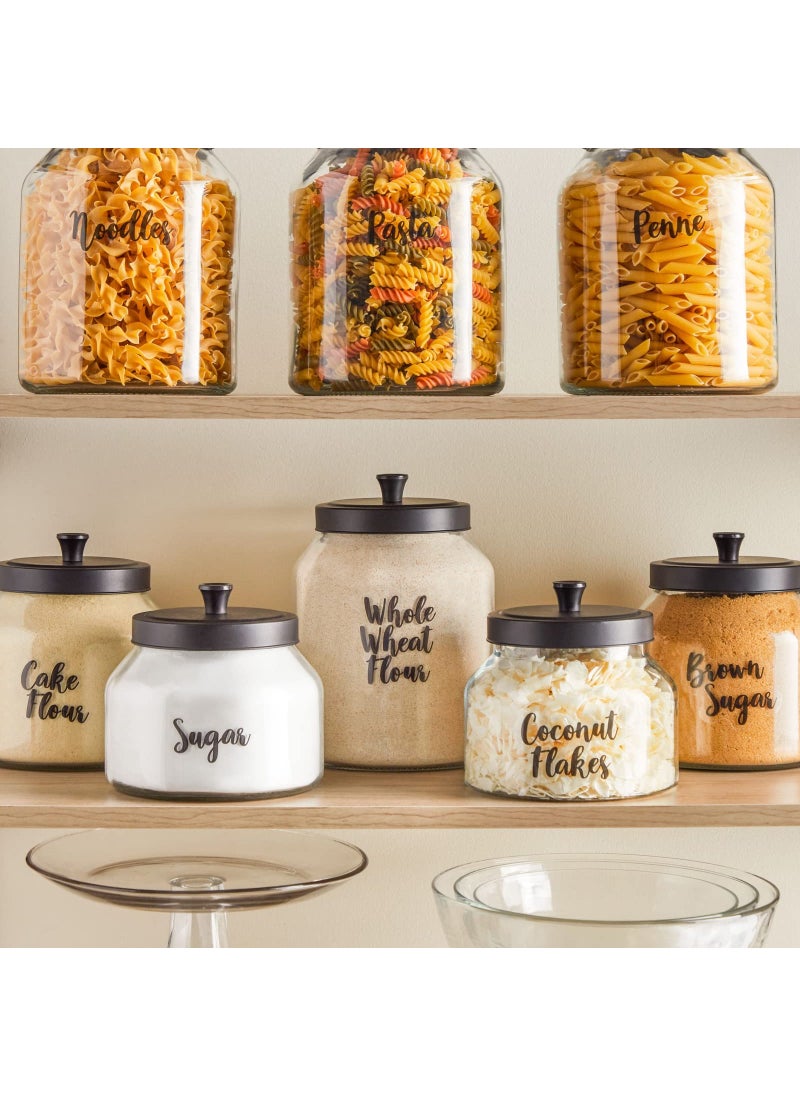 Talented Kitchen Talented Kitchen 135 Pantry Labels for Food Containers, Clear Preprinted Pantry Labels for Organizing Storage Canisters & Jars, Black Cursive Numbers Stickers (Water Resistant)  - Image 2
