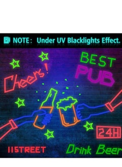 Y&D Neon Gaffer Cloth Tape UV Blacklight Reactive Fluorescent Tapes for Black Light Party Supplies Room Decorations Glow in the Dark 10 Rolls  - Image 3
