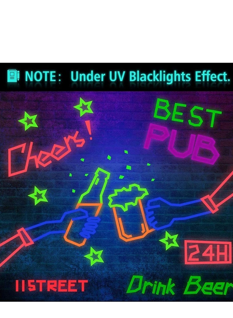 Y&D Neon Gaffer Cloth Tape UV Blacklight Reactive Fluorescent Tapes for Black Light Party Supplies Room Decorations Glow in the Dark 10 Rolls  - Image 3