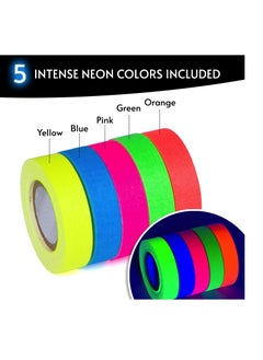 Y&D Neon Gaffer Cloth Tape UV Blacklight Reactive Fluorescent Tapes for Black Light Party Supplies Room Decorations Glow in the Dark 10 Rolls  - Image 5